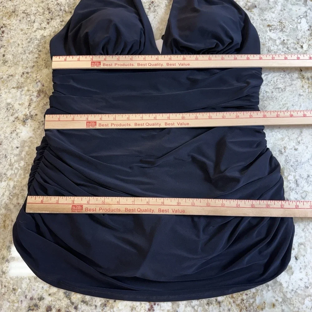 MagicSuit Swimwear Estilo Women 18 One Piece Black Ruched Halter Tummy Control